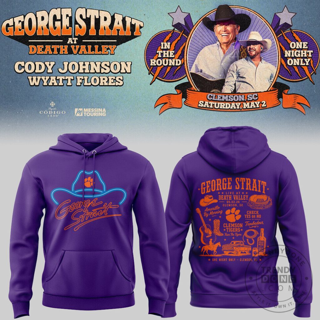 Clemson George Strait One Night Only Death Valley Concert Hoodie 25 Clemson George Strait One Night Only Death Valley Concert Hoodie