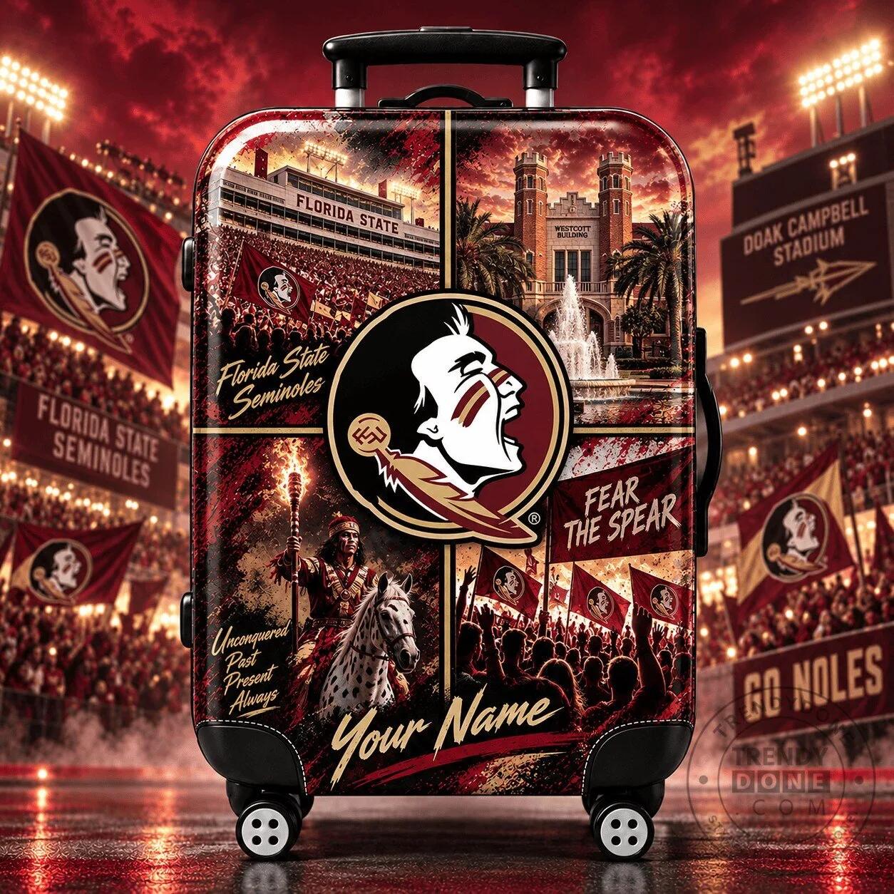 Florida State Seminoles Personalized Team Pride Stadium Travel Suitcase