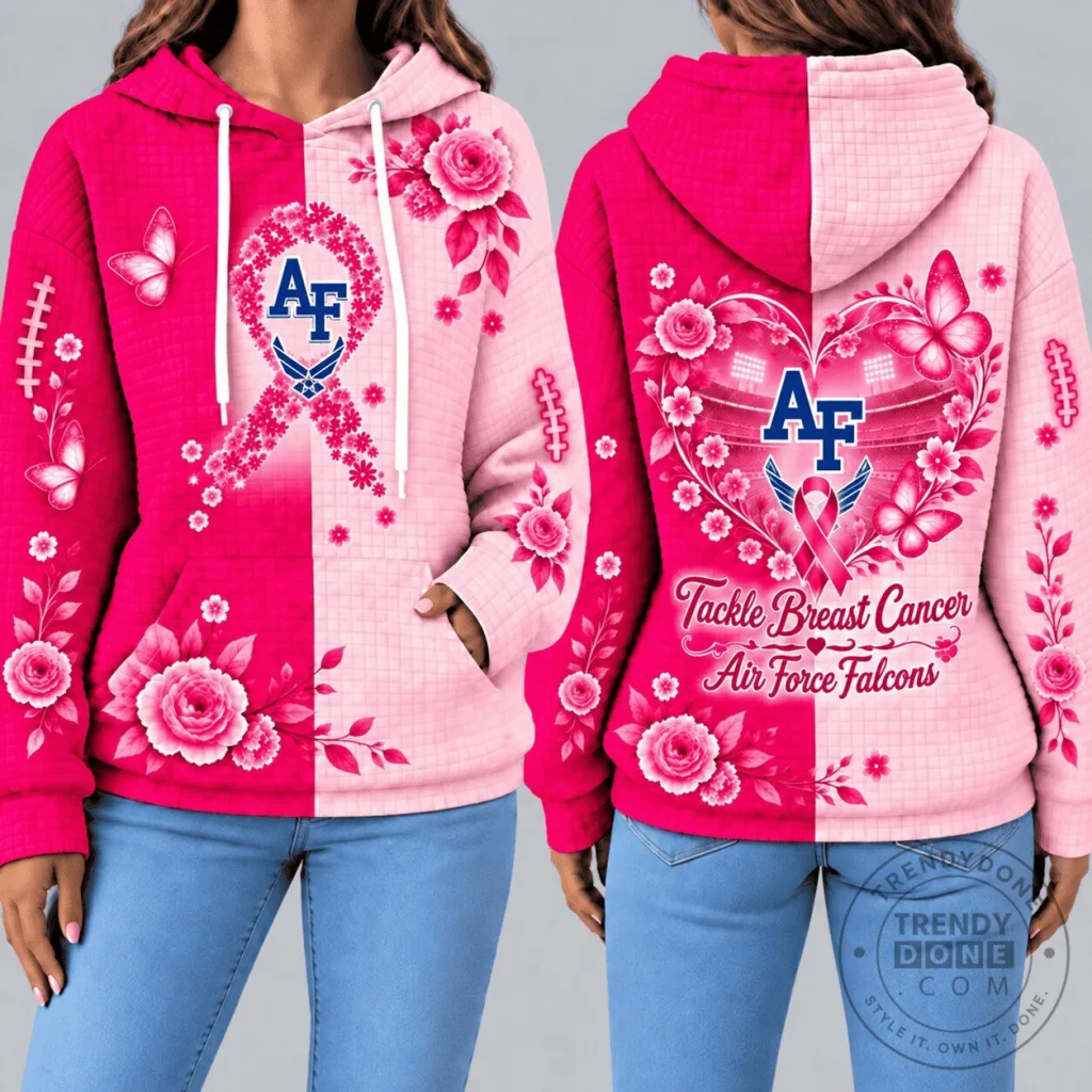 Air Force Falcons Tackle Breast Cancer Awareness Pink Floral Hoodie Air Force Falcons Tackle Breast Cancer Awareness Pink Floral Hoodie