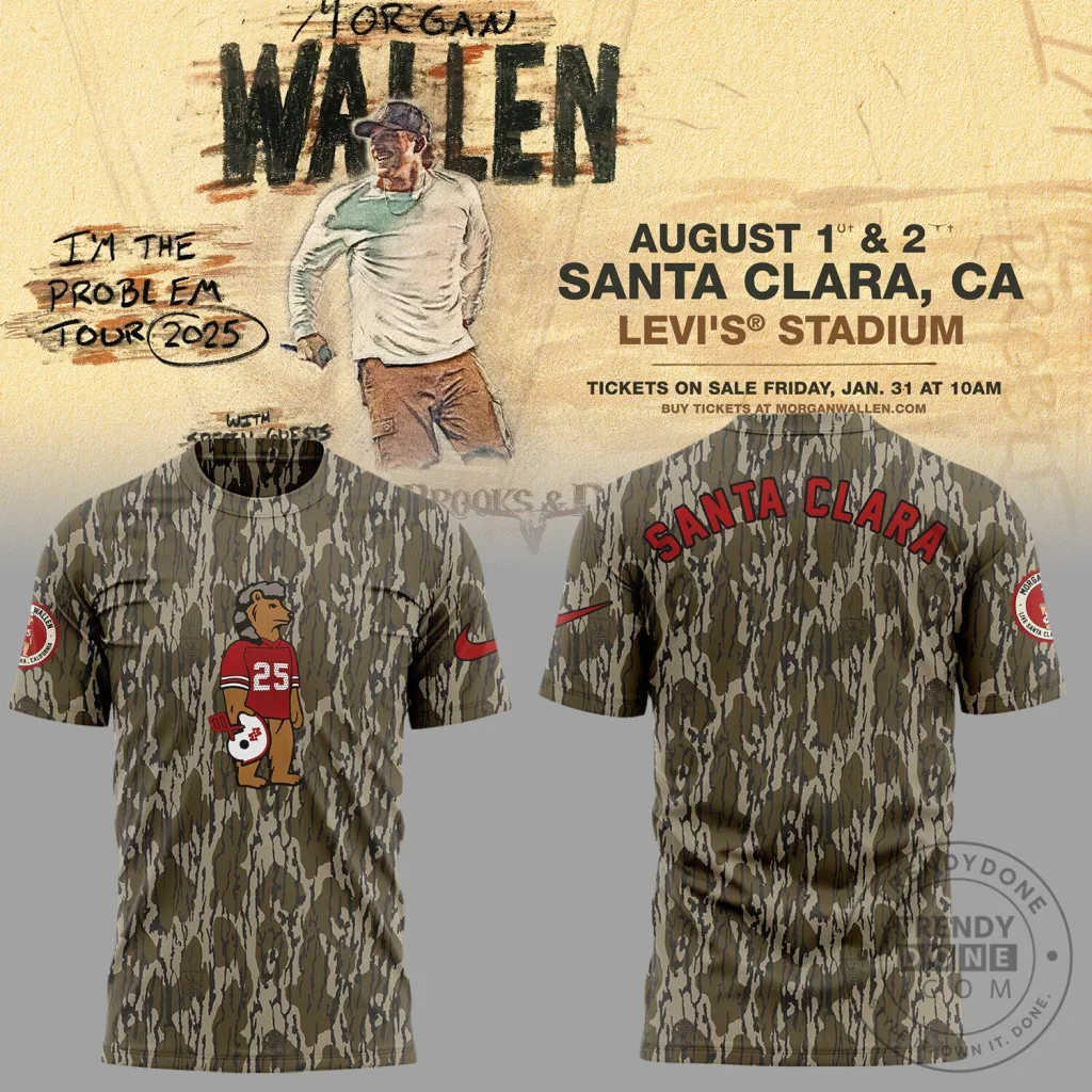 Morgan Wallen Santa Clara Concert Camouflage Graphic T-Shirt
