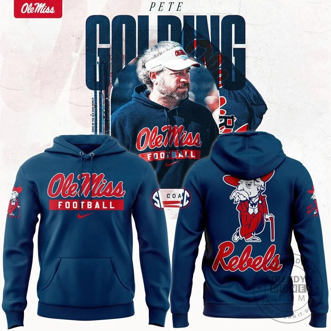 Ole Miss Football Pete Golding Rebels Fan Hoodie