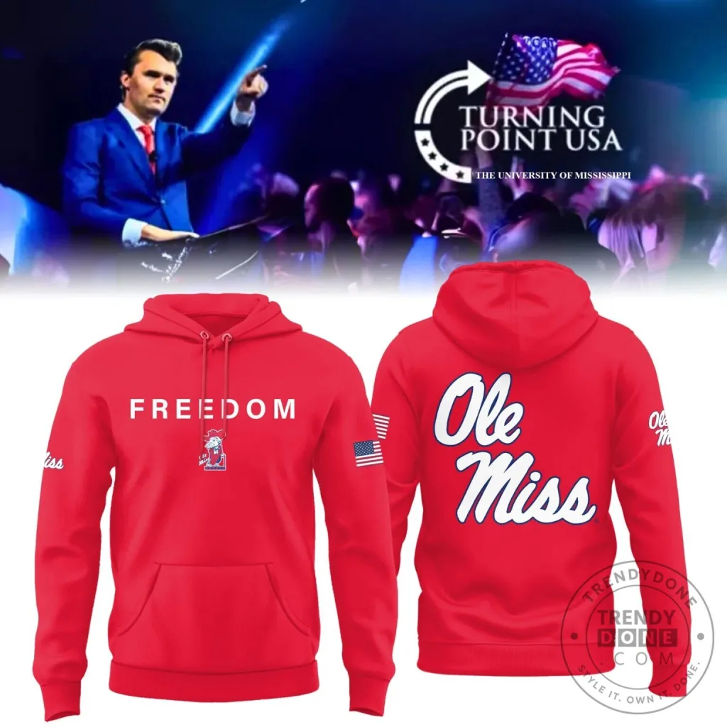 Ole Miss Rebels Freedom Turning Point USA Red Hoodie Ole Miss Rebels Freedom Turning Point USA Red Hoodie