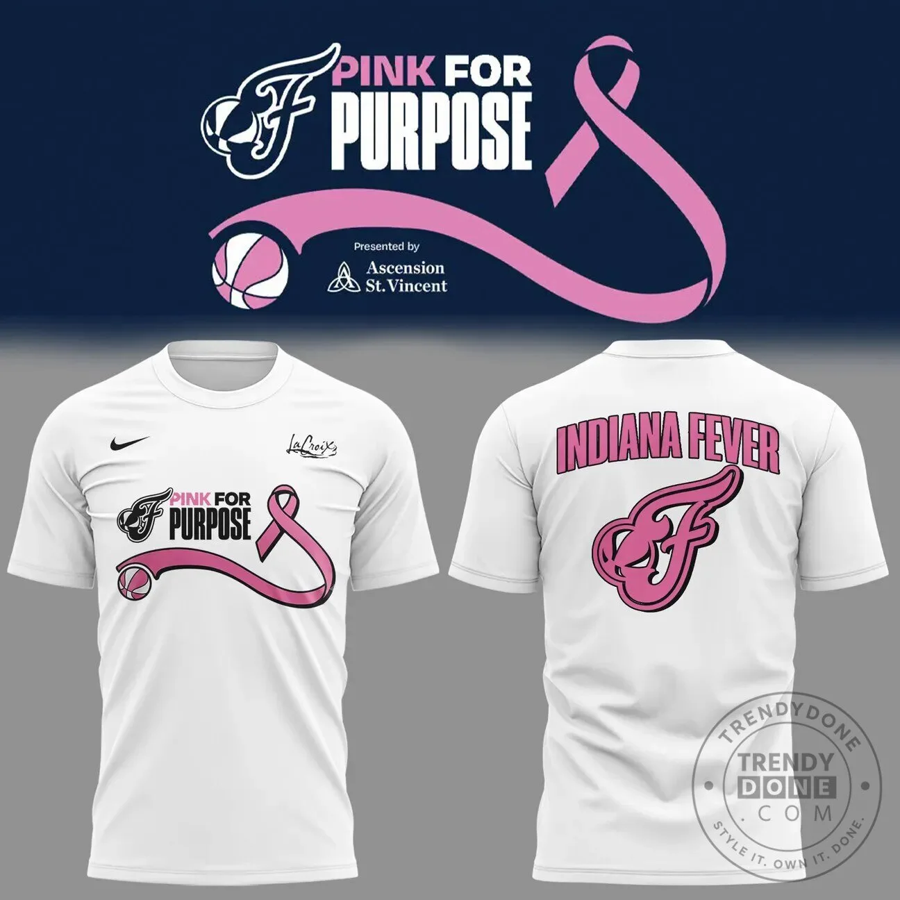 Pink For Purpose T-Shirt for Breast Cancer Awareness by Indiana Fever