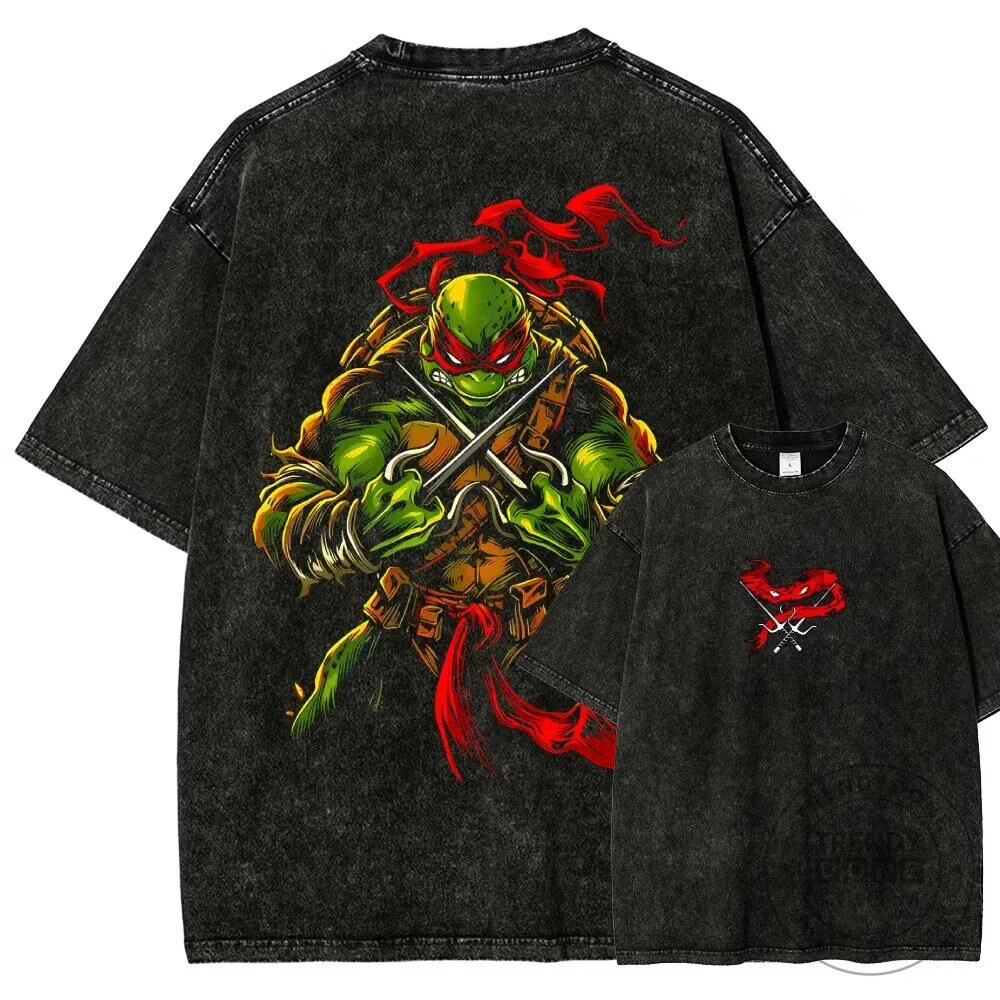 Teenage Mutant Ninja Turtles Raphael Character Washed T-Shirt