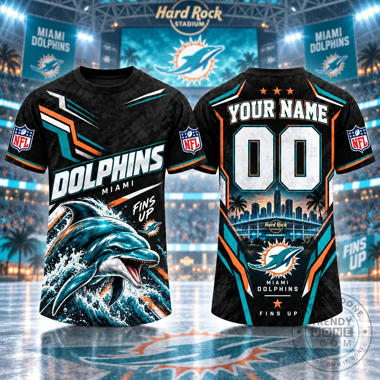 Miami Dolphins Shirt Personalized NFL Football Team Fan Apparel
