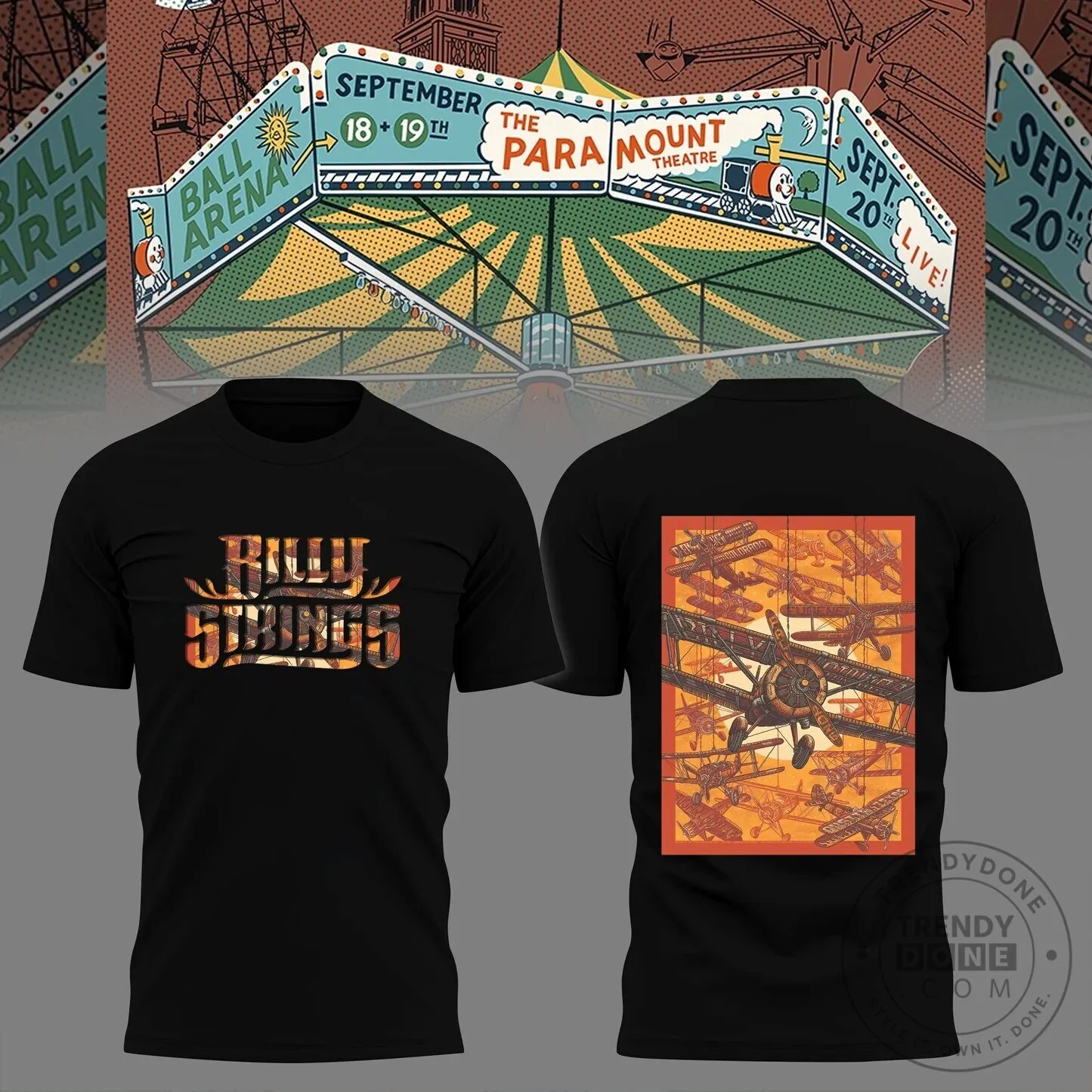 Black T-Shirt for September 2026 Billy Strings Concert at Paramount Theatre 1 Black T-Shirt for September 2026 Billy Strings Concert at Paramount Theatre