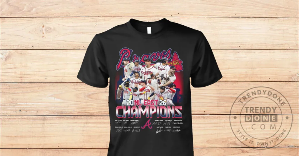 Atlanta Braves 2021 National League East Champions Baseball Team T-Shirt Atlanta Braves 2021 National League East Champions Baseball Team T-Shirt