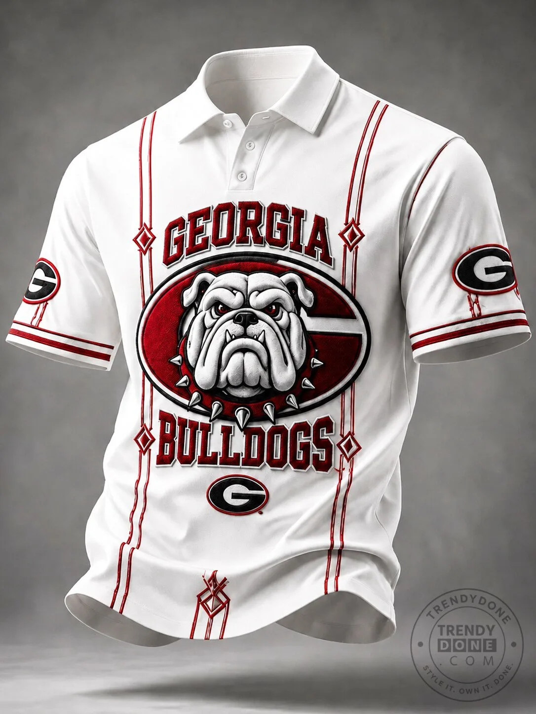 Georgia Bulldogs Football Team White Polo Shirt