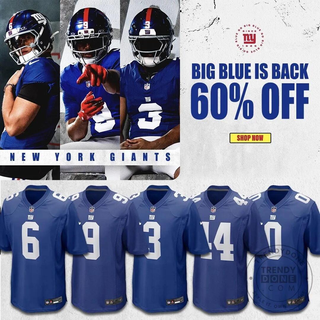 New York Giants NFL Football Team Royal Blue Game Day Jersey