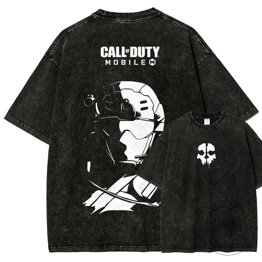 Call of Duty Mobile Skull Logo Washed Black T-Shirt 5 Call of Duty Mobile Skull Logo Washed Black T-Shirt