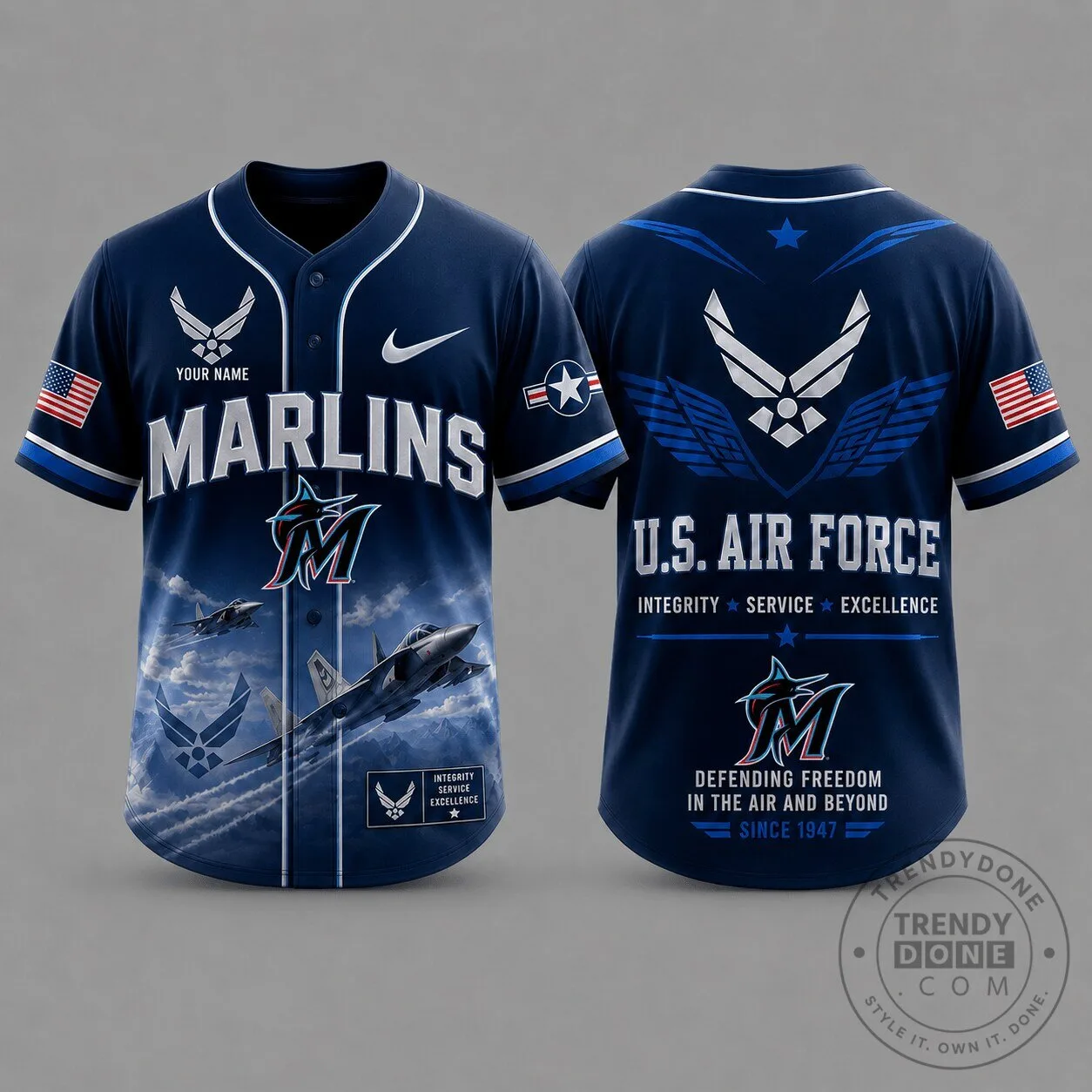 Miami Marlins Baseball U.S. Air Force Tribute Jersey
