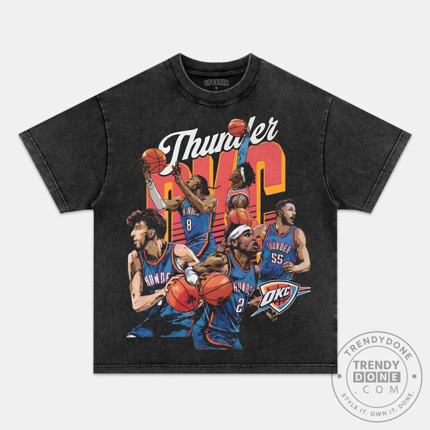 Oklahoma City Thunder Basketball Team Vintage Style Graphic T-Shirt