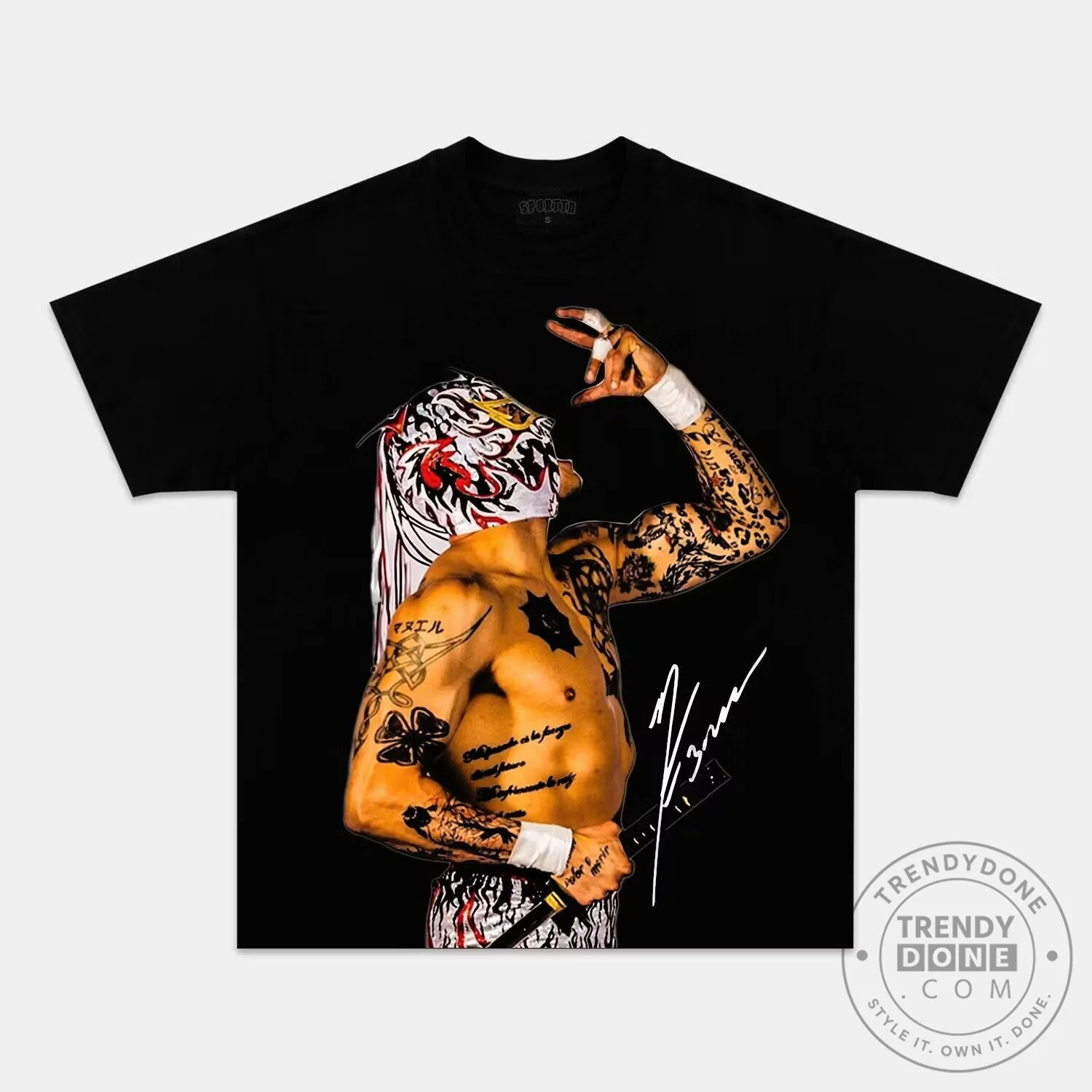 Rey Fenix Lucha Libre Pro Wrestler Black Graphic T-Shirt