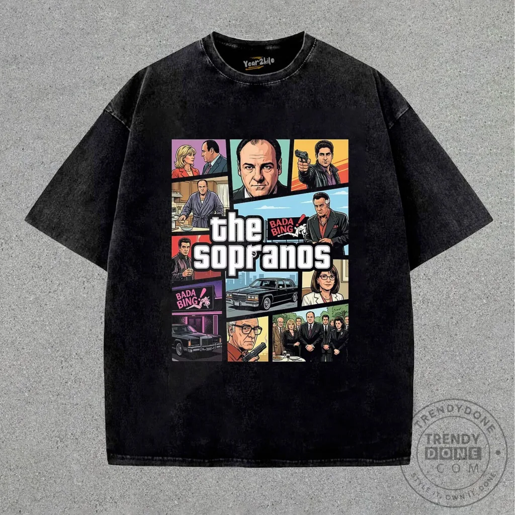 The Sopranos Television Series Characters Graphic T-Shirt The Sopranos Television Series Characters Graphic T-Shirt