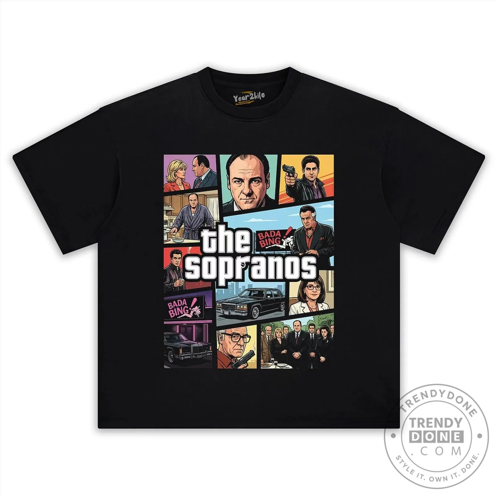 The Sopranos Television Series Characters Graphic T-Shirt 13 The Sopranos Television Series Characters Graphic T-Shirt