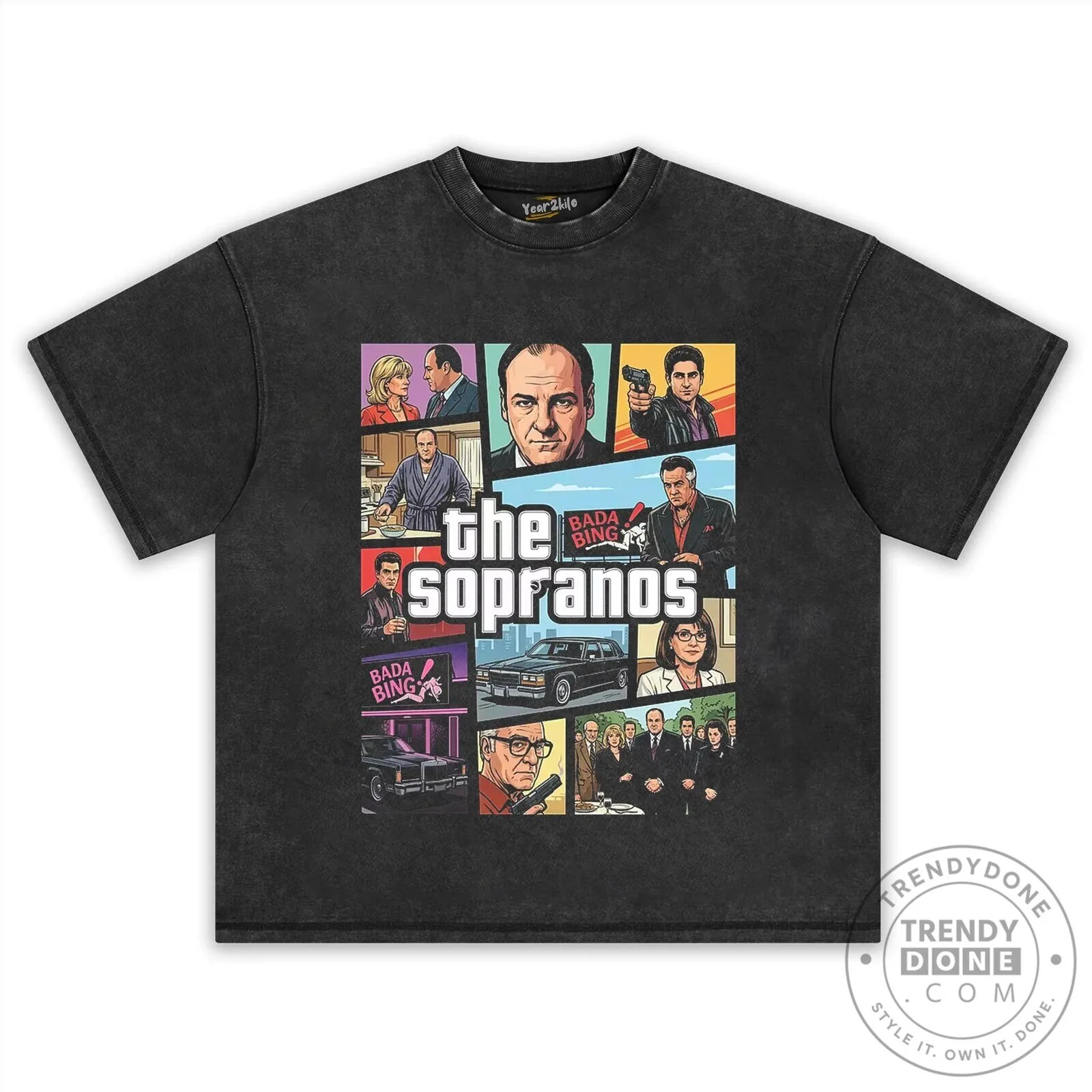 The Sopranos Television Series Characters Graphic T-Shirt 14 The Sopranos Television Series Characters Graphic T-Shirt