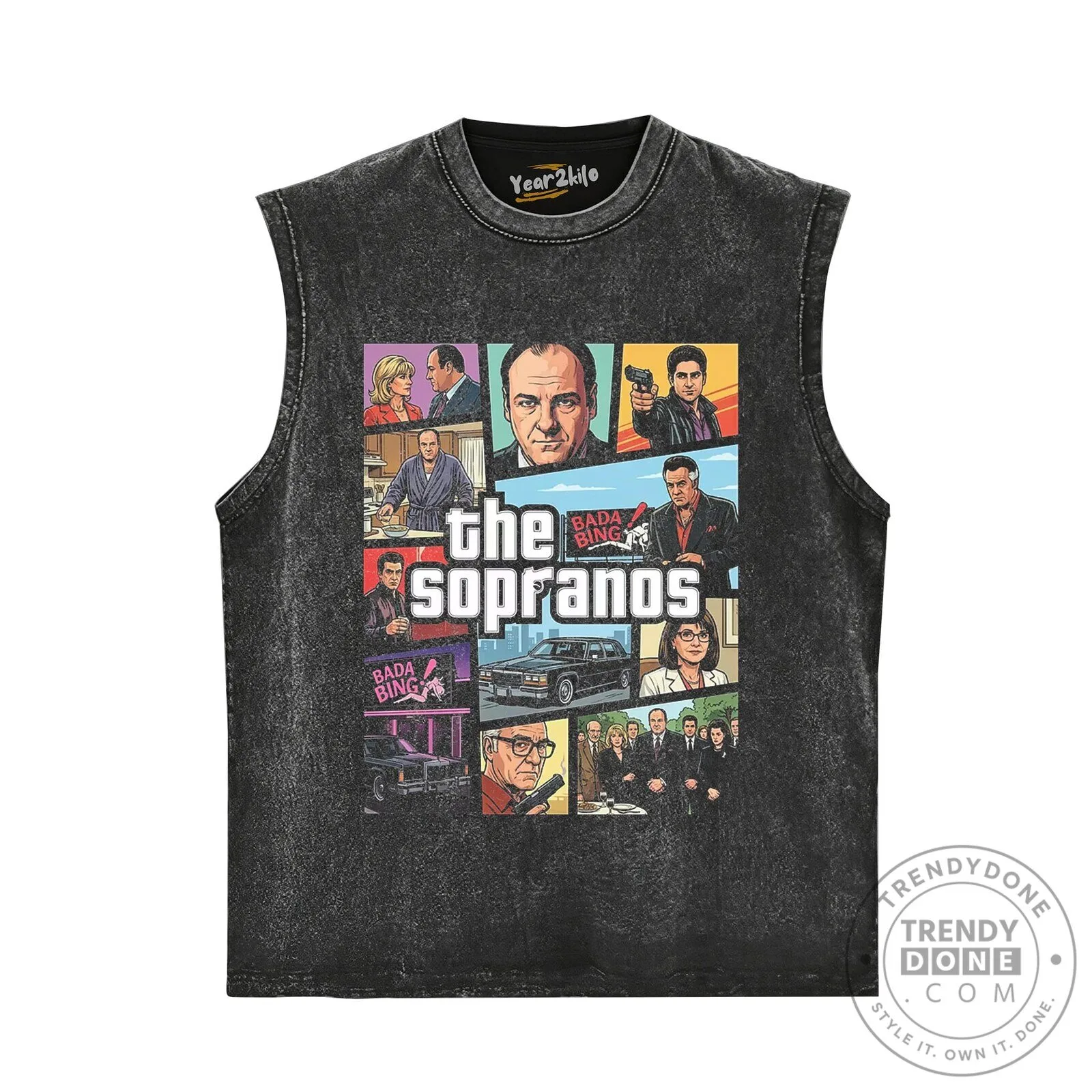 The Sopranos Television Series Characters Graphic T-Shirt 15 The Sopranos Television Series Characters Graphic T-Shirt