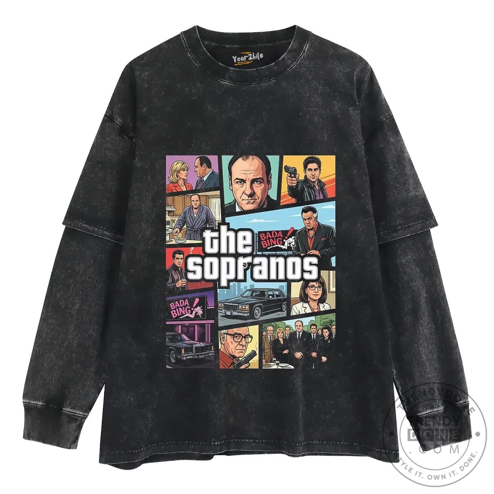 The Sopranos Television Series Characters Graphic T-Shirt 16 The Sopranos Television Series Characters Graphic T-Shirt
