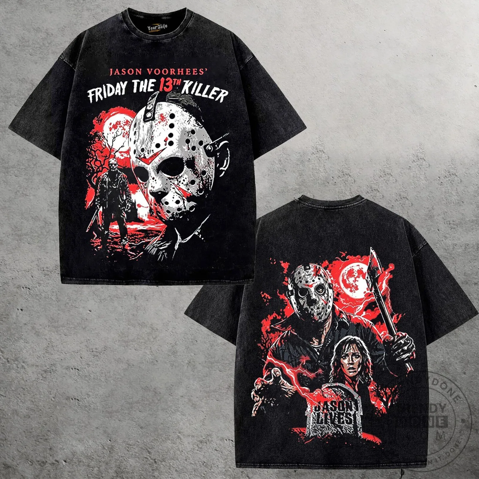 Jason Voorhees Friday The 13th Killer Horror Movie Washed T-Shirt