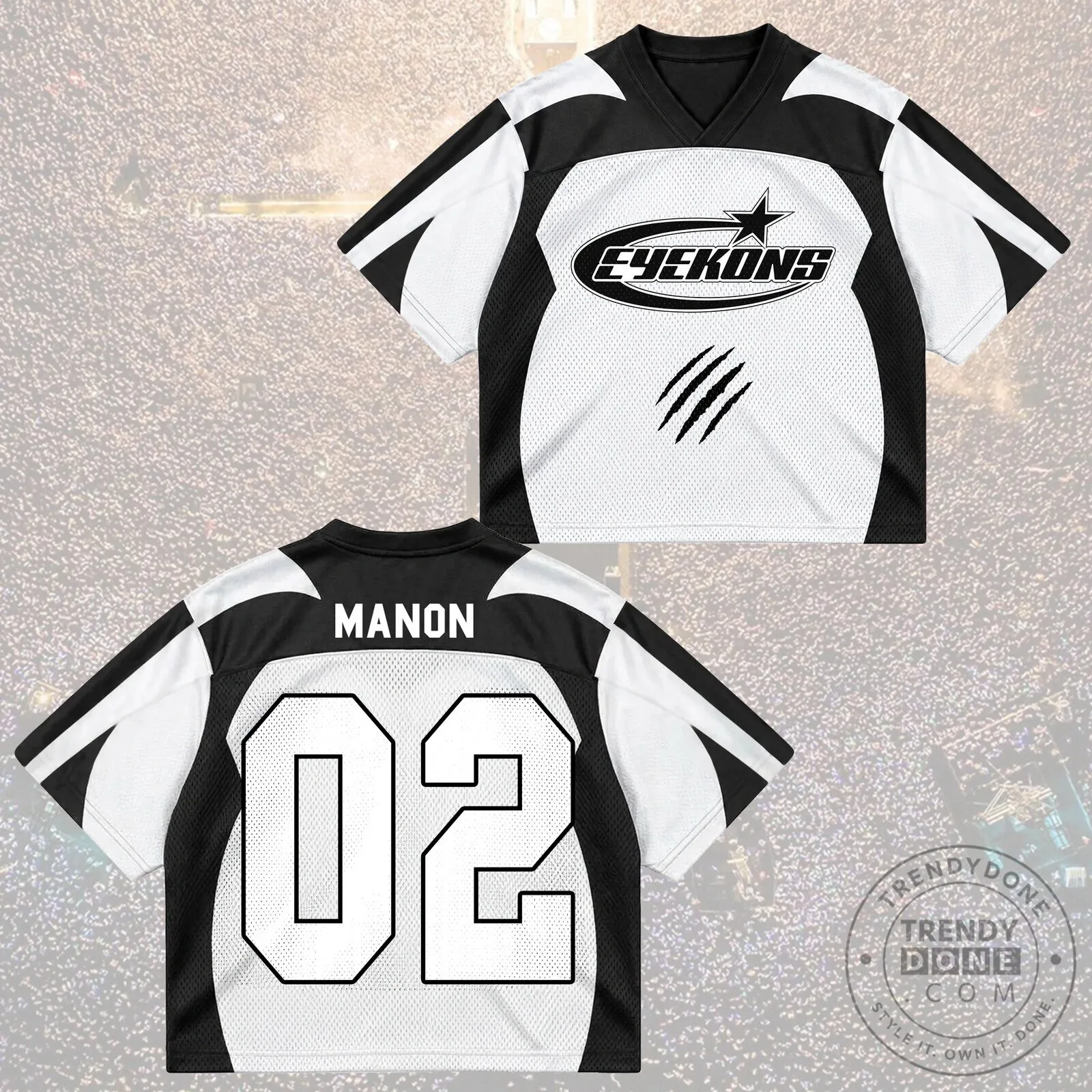 Dramatic Eyekons Heavy Metal Black and White Athletic Mesh Jersey 13 Dramatic Eyekons Heavy Metal Black and White Athletic Mesh Jersey