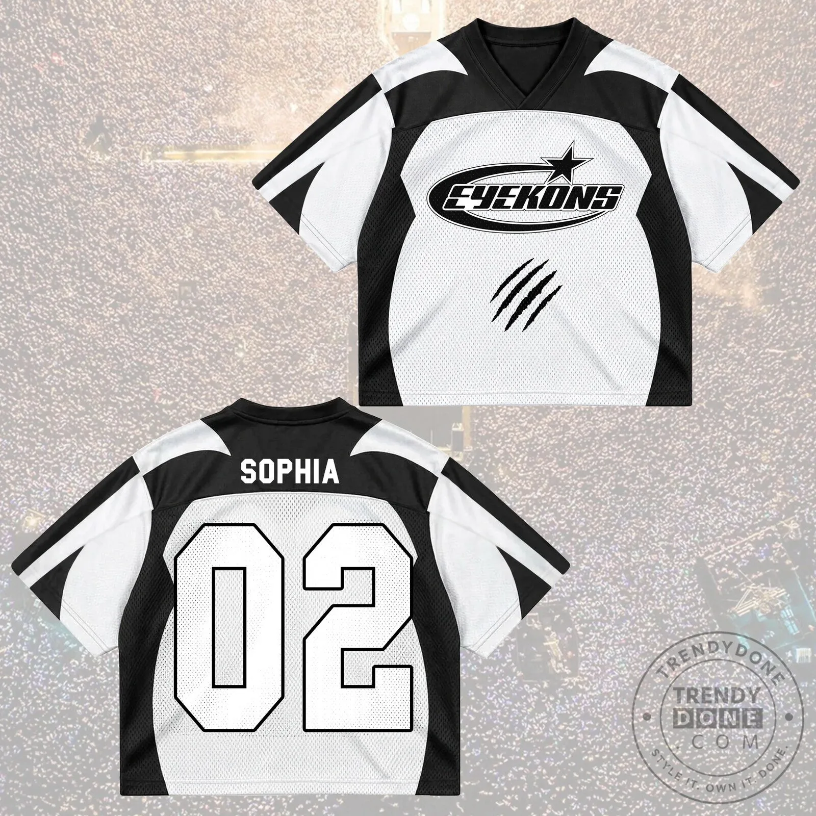 Dramatic Eyekons Heavy Metal Black and White Athletic Mesh Jersey 14 Dramatic Eyekons Heavy Metal Black and White Athletic Mesh Jersey