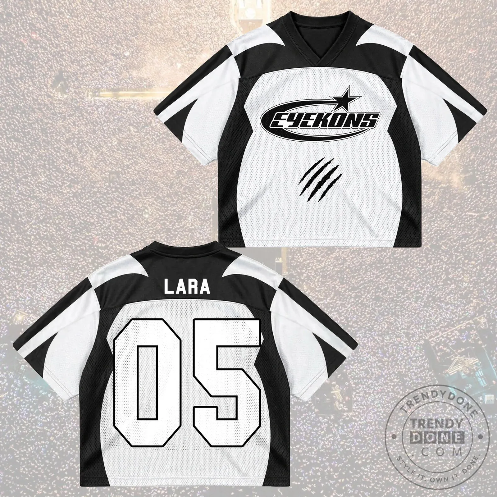 Dramatic Eyekons Heavy Metal Black and White Athletic Mesh Jersey 16 Dramatic Eyekons Heavy Metal Black and White Athletic Mesh Jersey
