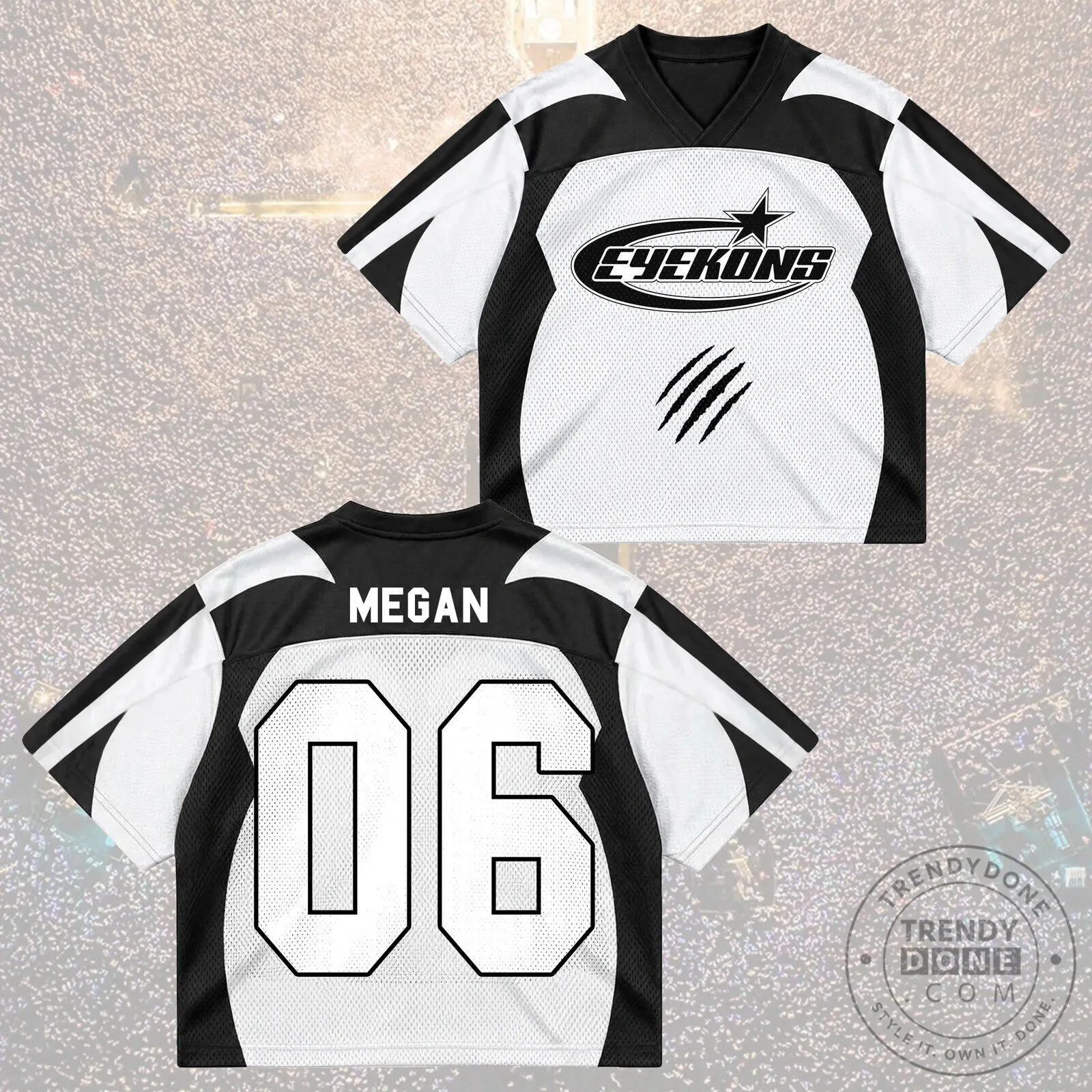 Dramatic Eyekons Heavy Metal Black and White Athletic Mesh Jersey 17 Dramatic Eyekons Heavy Metal Black and White Athletic Mesh Jersey