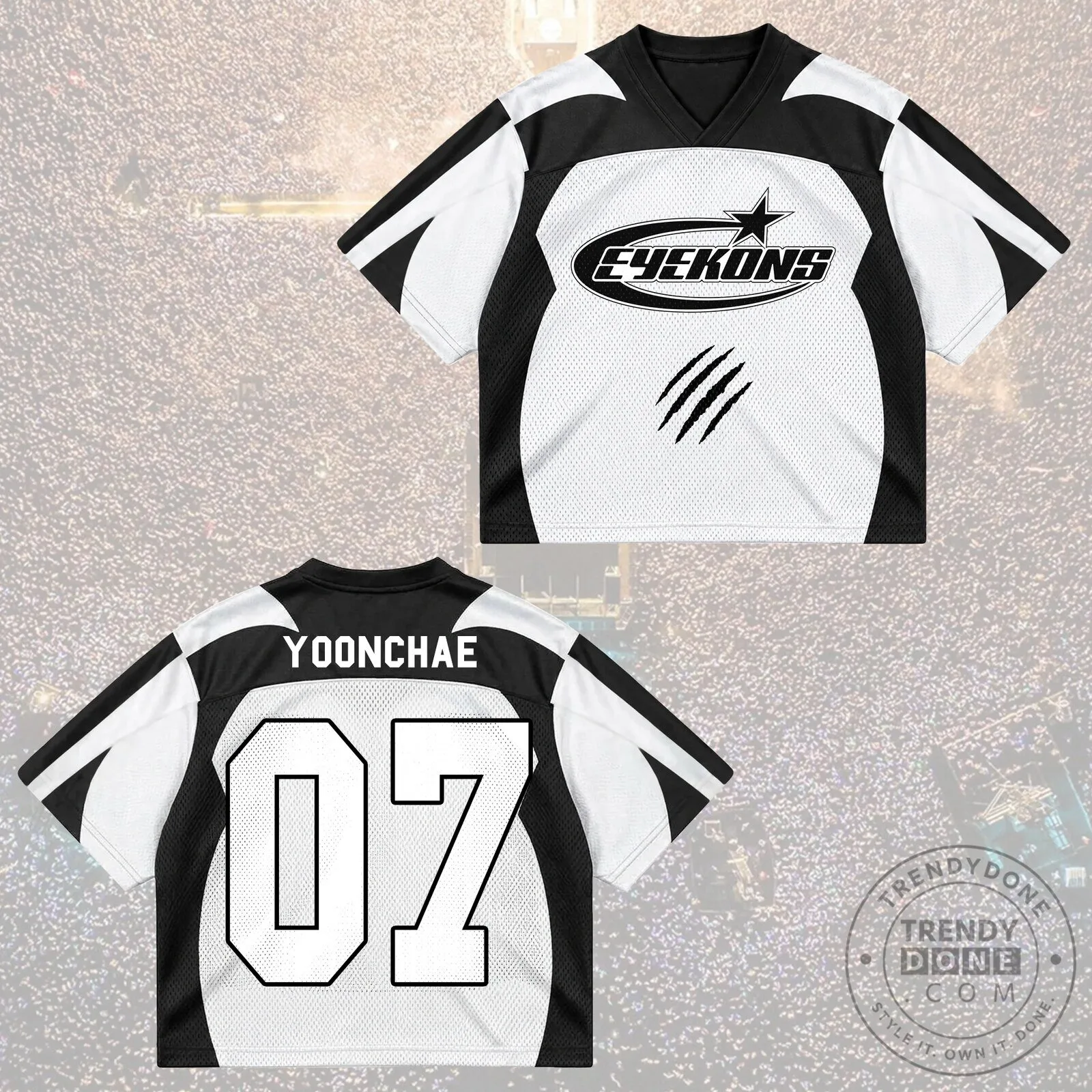 Dramatic Eyekons Heavy Metal Black and White Athletic Mesh Jersey 18 Dramatic Eyekons Heavy Metal Black and White Athletic Mesh Jersey