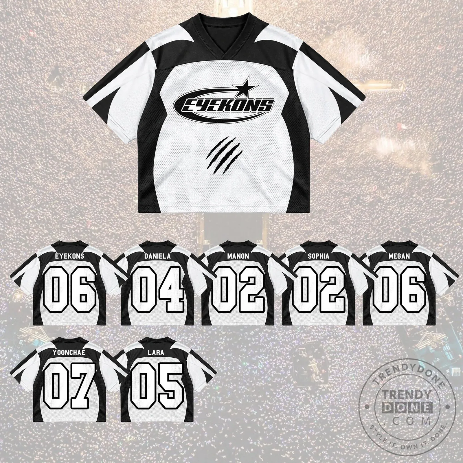 Dramatic Eyekons Heavy Metal Black and White Athletic Mesh Jersey 19 Dramatic Eyekons Heavy Metal Black and White Athletic Mesh Jersey