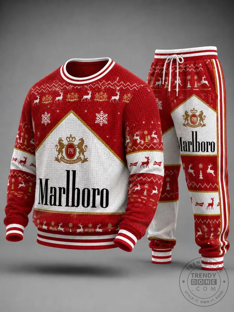 Marlboro Christmas Reindeer Pattern Ugly Sweater and Jogger Pants Set 24 Marlboro Christmas Reindeer Pattern Ugly Sweater and Jogger Pants Set
