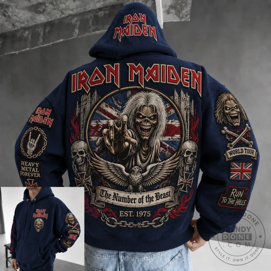 Iron Maiden The Number of the Beast Heavy Metal Forever Hooded Sweatshirt Iron Maiden The Number of the Beast Heavy Metal Forever Hooded Sweatshirt