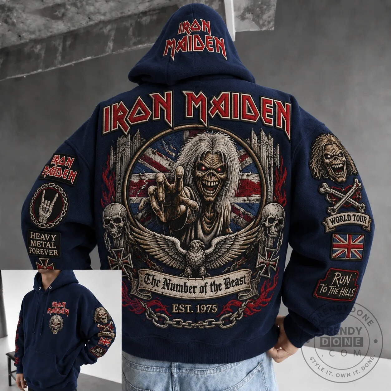 Iron Maiden The Number of the Beast Heavy Metal Forever Hooded Sweatshirt