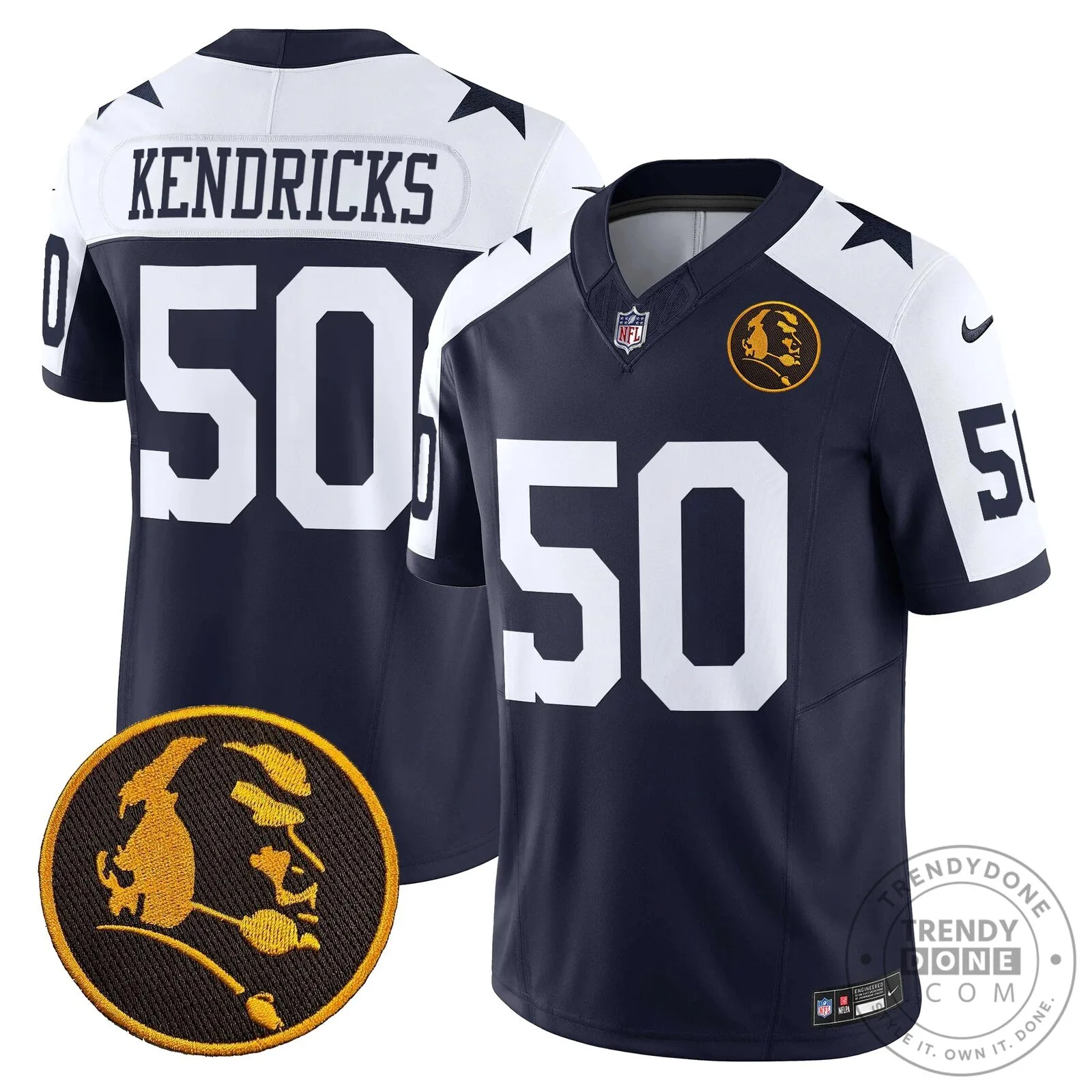 Dallas Cowboys Number 10 Football Jersey featuring John Madden Rush Design 53 Dallas Cowboys Number 10 Football Jersey featuring John Madden Rush Design