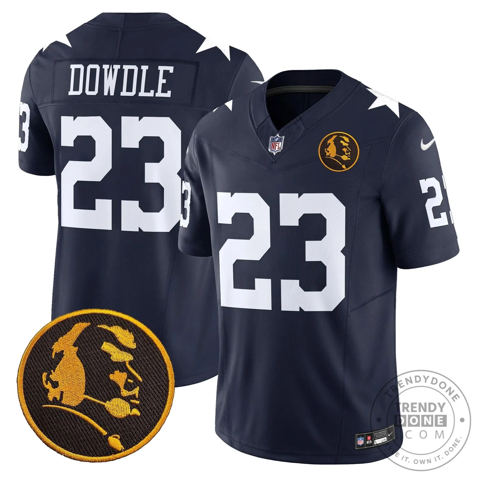 Dallas Cowboys Number 10 Football Jersey featuring John Madden Rush Design 69 Dallas Cowboys Number 10 Football Jersey featuring John Madden Rush Design