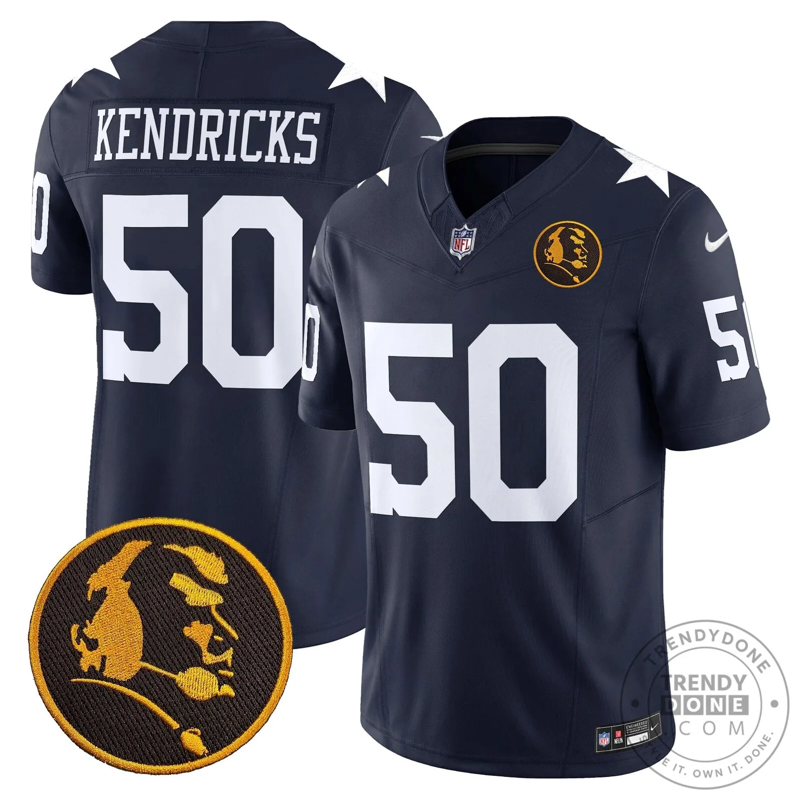 Dallas Cowboys Number 10 Football Jersey featuring John Madden Rush Design 71 Dallas Cowboys Number 10 Football Jersey featuring John Madden Rush Design