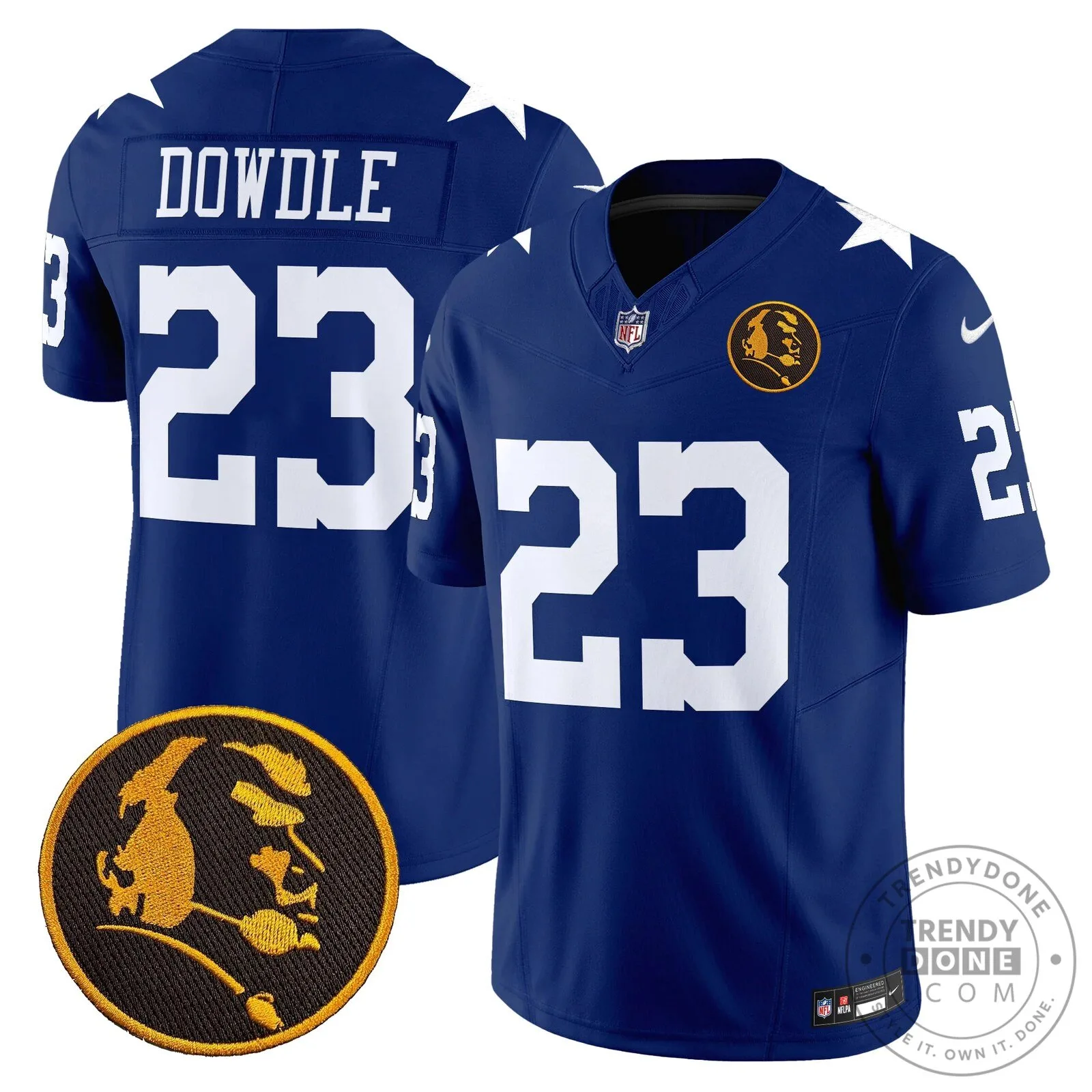 Dallas Cowboys Number 10 Football Jersey featuring John Madden Rush Design 78 Dallas Cowboys Number 10 Football Jersey featuring John Madden Rush Design