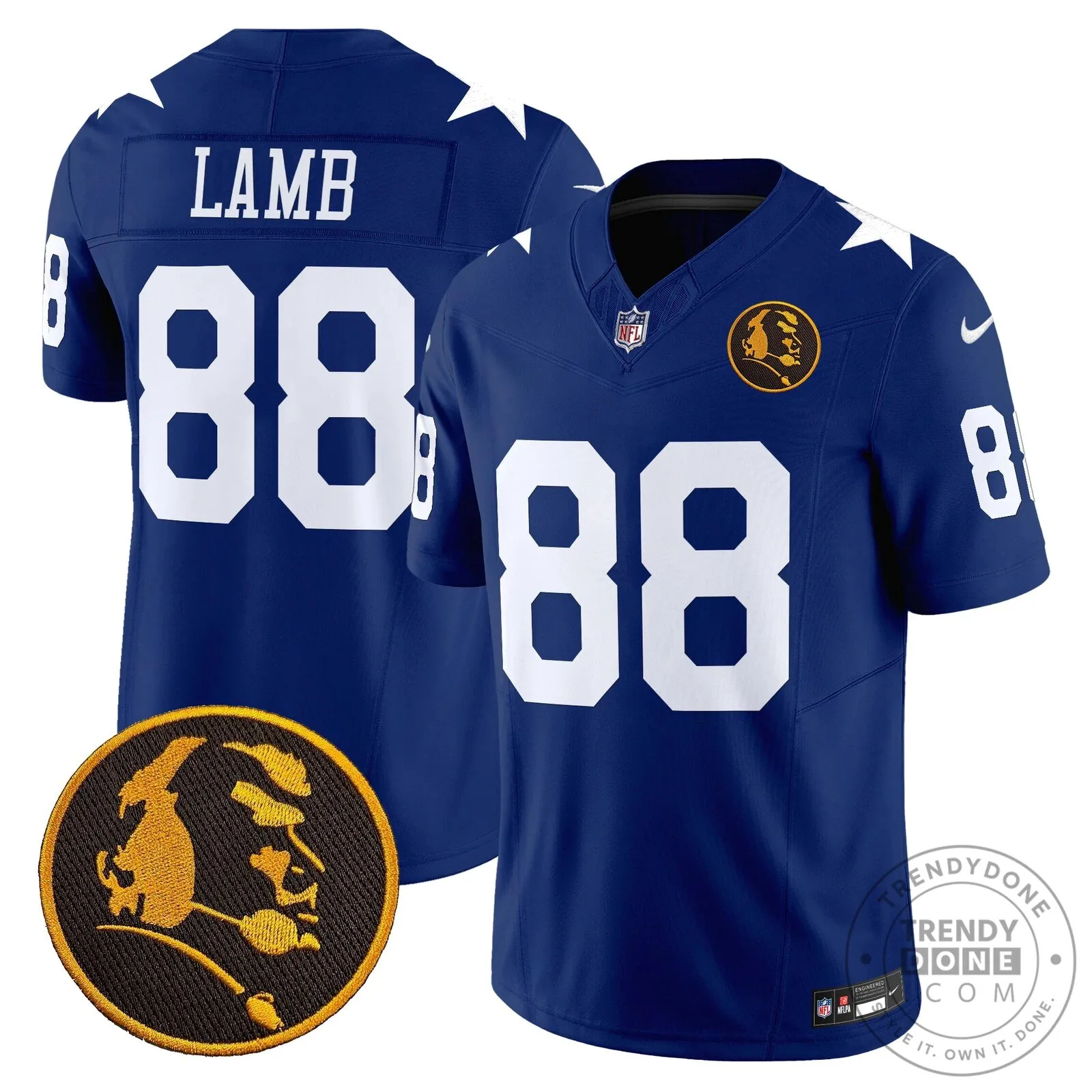 Dallas Cowboys Number 10 Football Jersey featuring John Madden Rush Design 79 Dallas Cowboys Number 10 Football Jersey featuring John Madden Rush Design