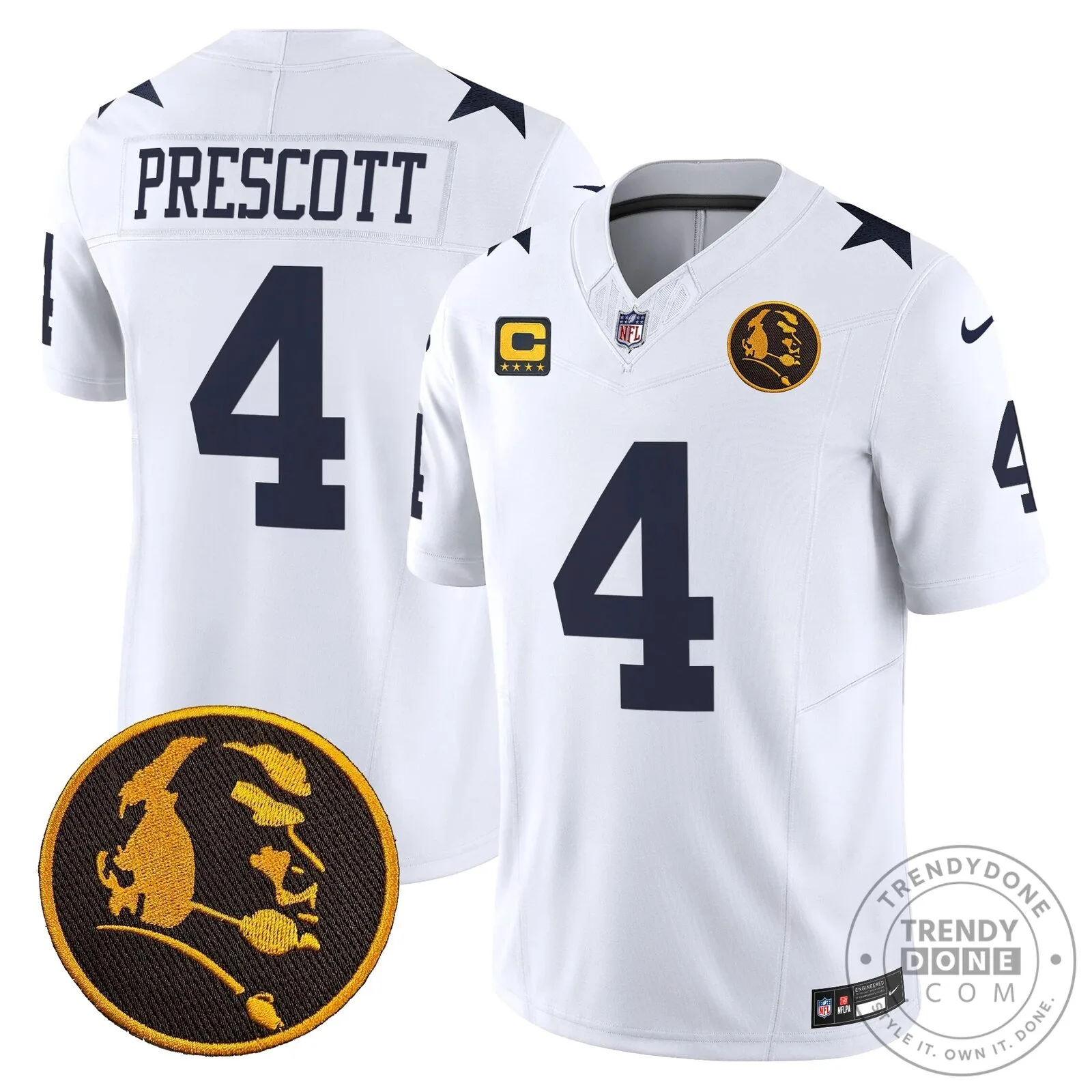 Dallas Cowboys Number 10 Football Jersey featuring John Madden Rush Design 86 Dallas Cowboys Number 10 Football Jersey featuring John Madden Rush Design