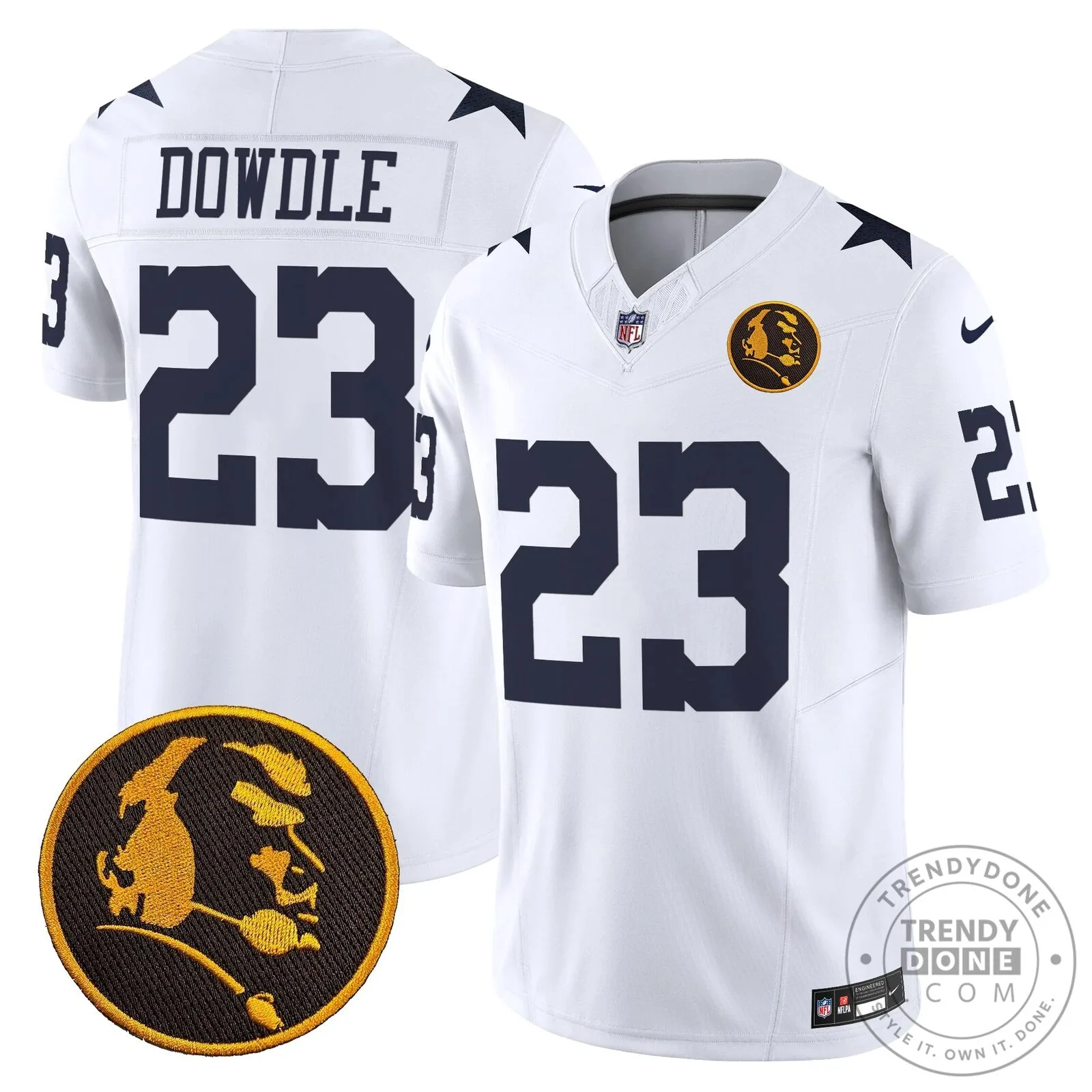 Dallas Cowboys Number 10 Football Jersey featuring John Madden Rush Design 87 Dallas Cowboys Number 10 Football Jersey featuring John Madden Rush Design