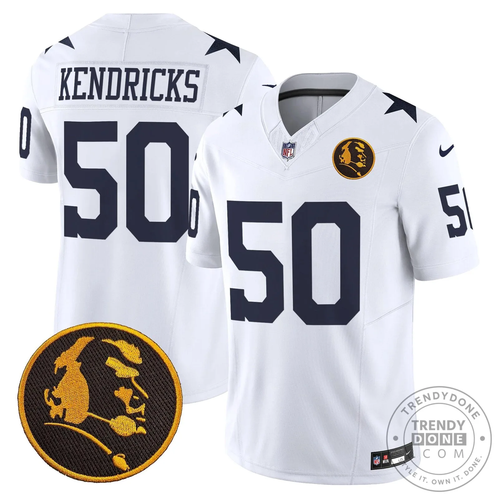 Dallas Cowboys Number 10 Football Jersey featuring John Madden Rush Design 89 Dallas Cowboys Number 10 Football Jersey featuring John Madden Rush Design