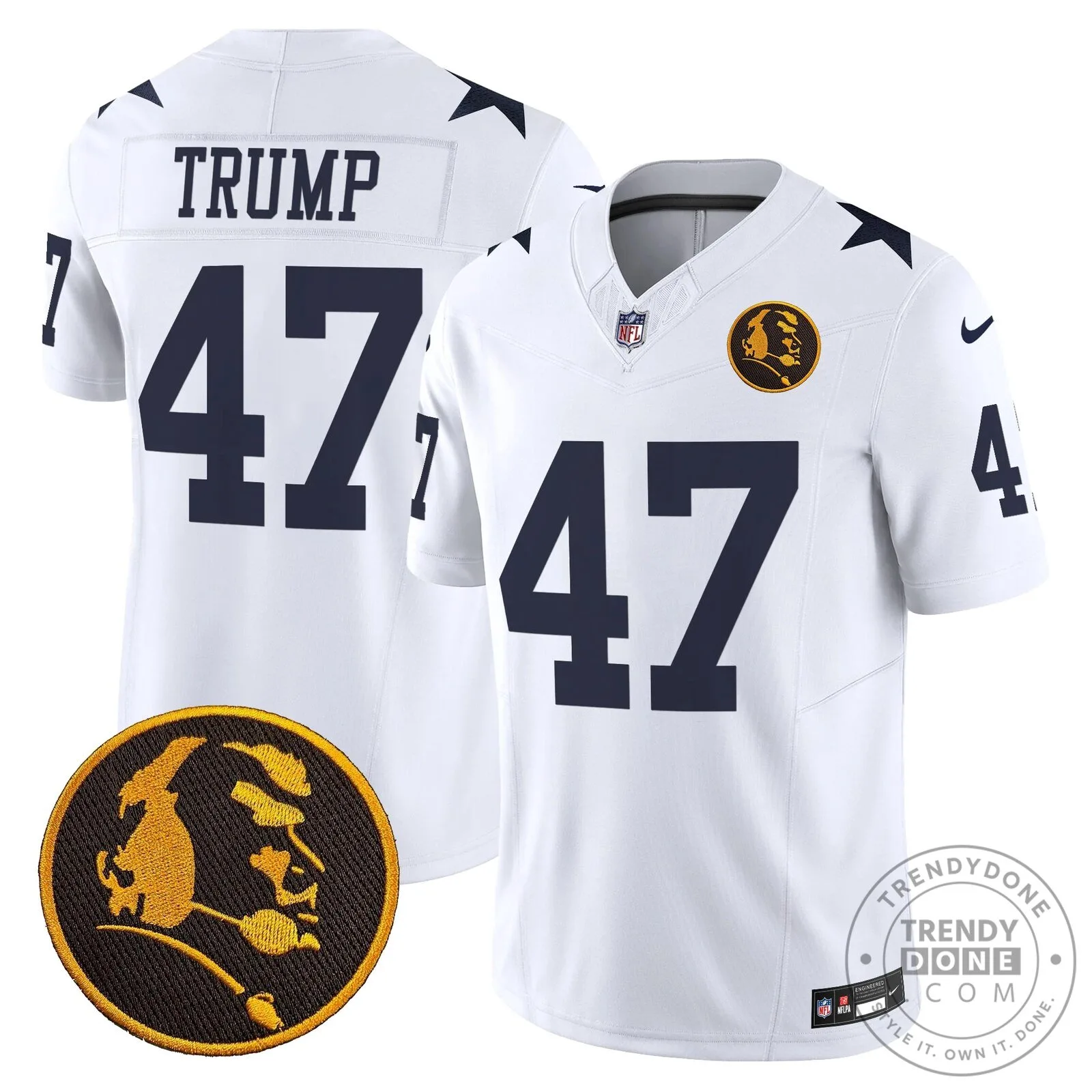 Dallas Cowboys Number 10 Football Jersey featuring John Madden Rush Design 93 Dallas Cowboys Number 10 Football Jersey featuring John Madden Rush Design