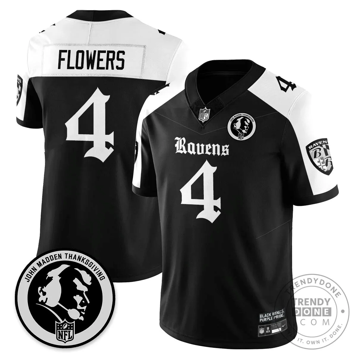 Lamar Jackson Baltimore Ravens Jersey for Thanksgiving by John Madden 31 Lamar Jackson Baltimore Ravens Jersey for Thanksgiving by John Madden