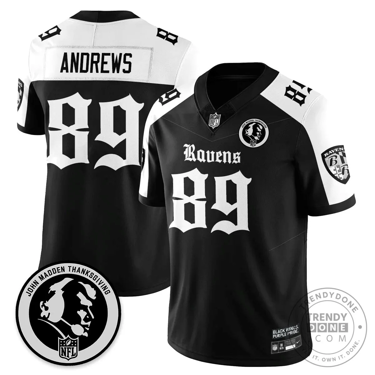 Lamar Jackson Baltimore Ravens Jersey for Thanksgiving by John Madden 33 Lamar Jackson Baltimore Ravens Jersey for Thanksgiving by John Madden
