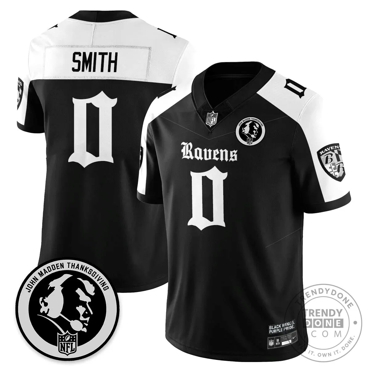 Lamar Jackson Baltimore Ravens Jersey for Thanksgiving by John Madden 34 Lamar Jackson Baltimore Ravens Jersey for Thanksgiving by John Madden