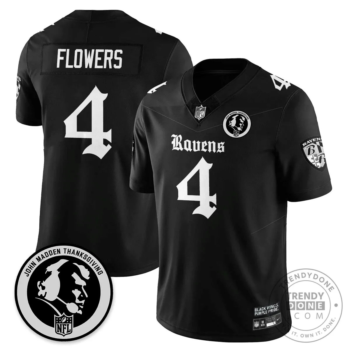 Lamar Jackson Baltimore Ravens Jersey for Thanksgiving by John Madden 37 Lamar Jackson Baltimore Ravens Jersey for Thanksgiving by John Madden