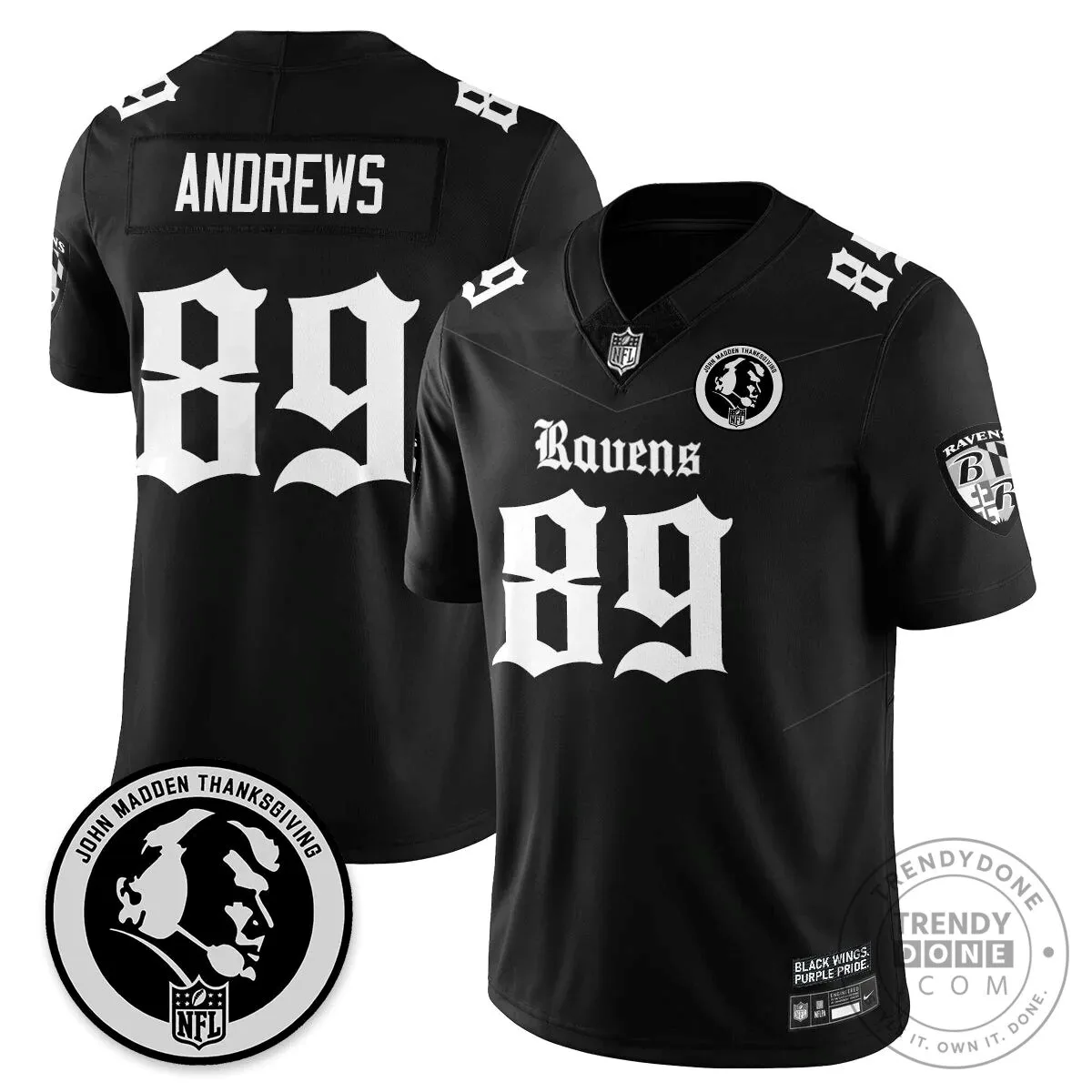 Lamar Jackson Baltimore Ravens Jersey for Thanksgiving by John Madden 39 Lamar Jackson Baltimore Ravens Jersey for Thanksgiving by John Madden