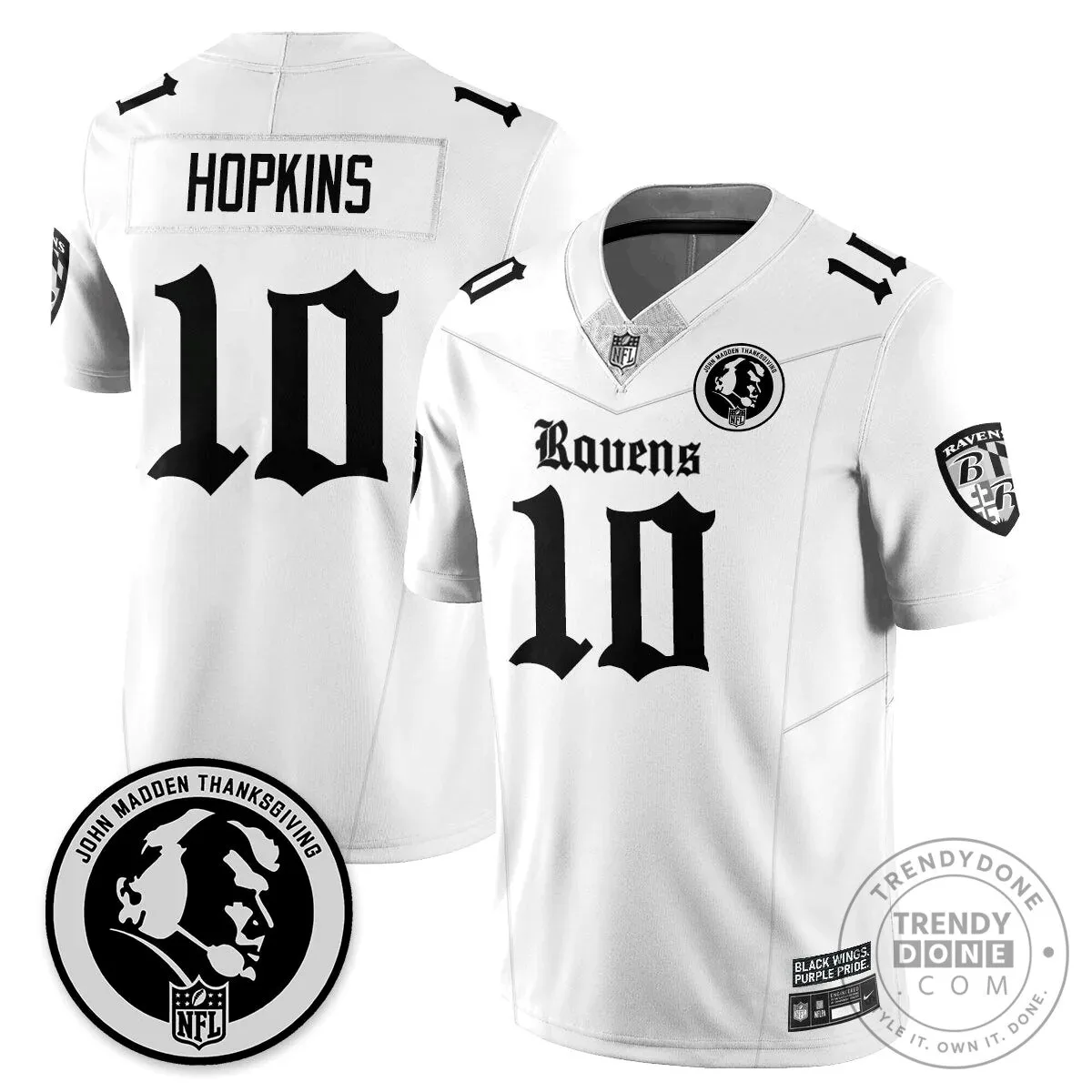 Lamar Jackson Baltimore Ravens Jersey for Thanksgiving by John Madden 45 Lamar Jackson Baltimore Ravens Jersey for Thanksgiving by John Madden