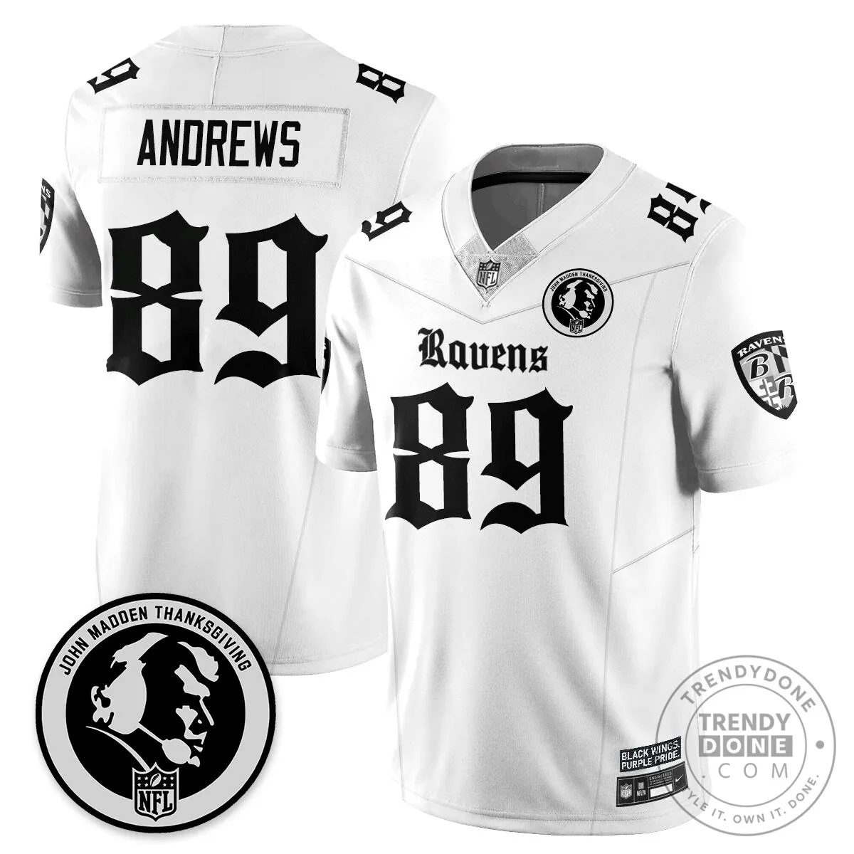 Lamar Jackson Baltimore Ravens Jersey for Thanksgiving by John Madden 46 Lamar Jackson Baltimore Ravens Jersey for Thanksgiving by John Madden