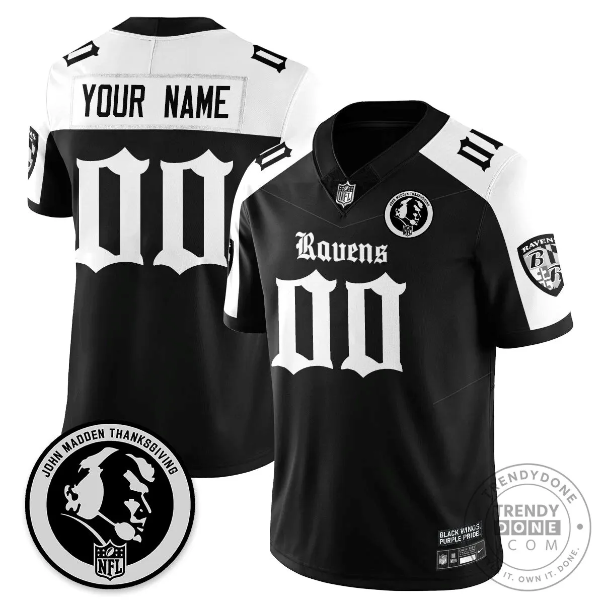 Lamar Jackson Baltimore Ravens Jersey for Thanksgiving by John Madden 49 Lamar Jackson Baltimore Ravens Jersey for Thanksgiving by John Madden