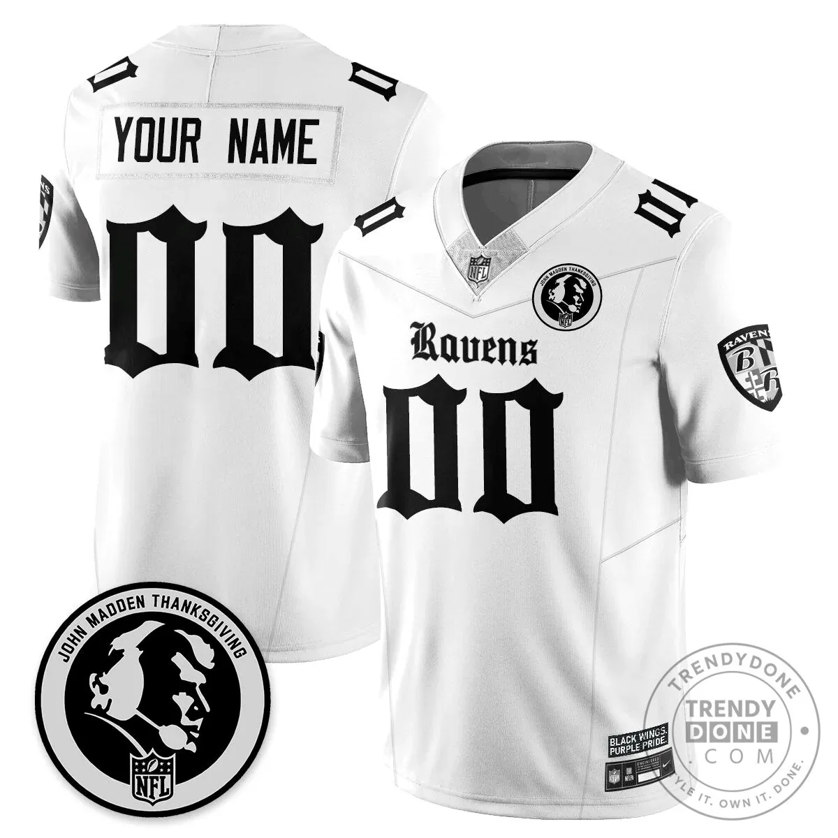 Lamar Jackson Baltimore Ravens Jersey for Thanksgiving by John Madden 51 Lamar Jackson Baltimore Ravens Jersey for Thanksgiving by John Madden